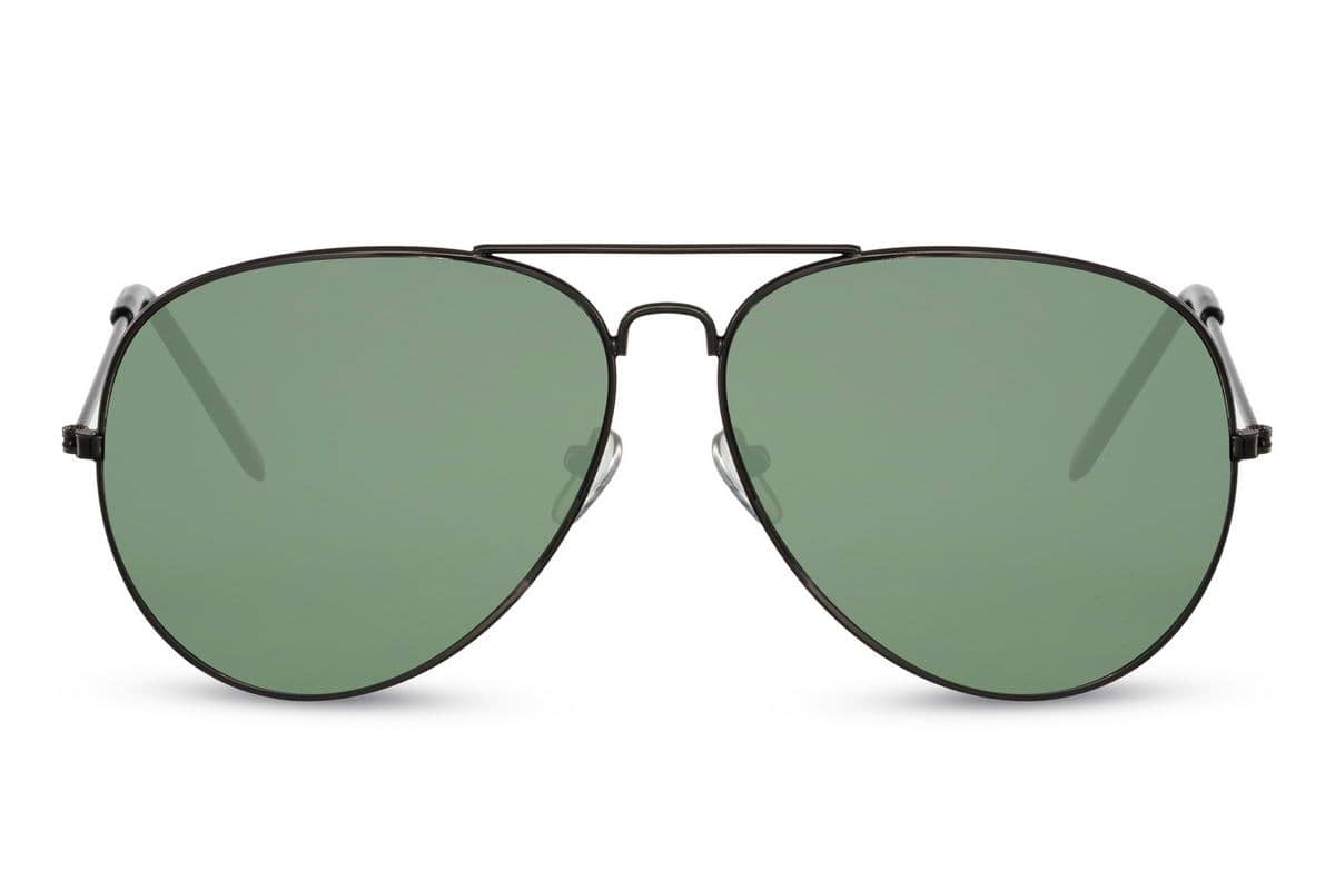 Γυαλιά ηλίου unisex Aviator με πράσινο φακό και μαύρο σκελετό blue2721_f
