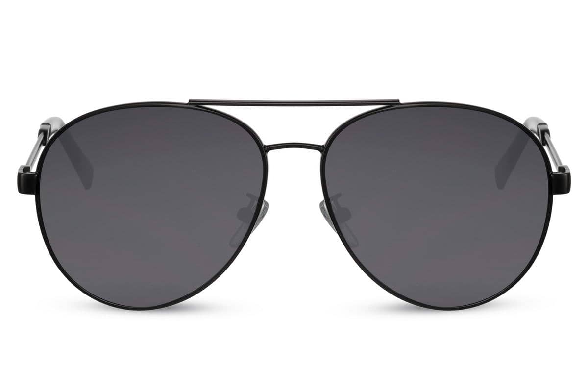Γυαλιά ηλίου unisex Aviator με μαύρο φακό και μαύρο ματ σκελετό blue2385_f