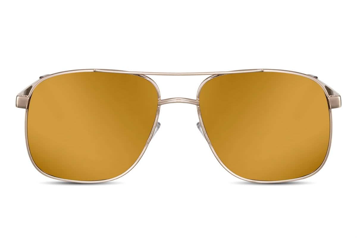 Γυαλιά ηλίου unisex Aviator με χρυσό καθρέφτη και χρυσό σκελετό blue2434.